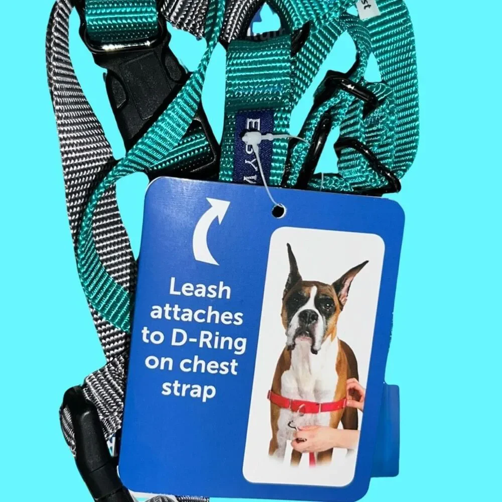 NIB Pet Safe Walking/Training Harness For Medium Sized Dogs Teal & Gray